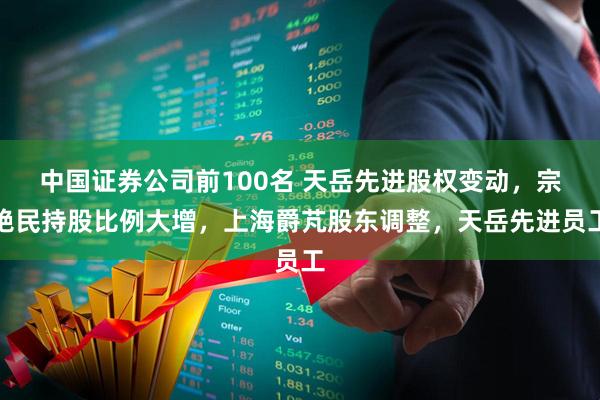 中国证券公司前100名 天岳先进股权变动，宗艳民持股比例大增，上海爵芃股东调整，天岳先进员工