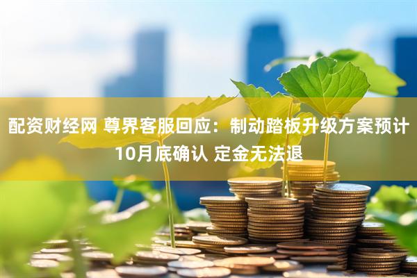 配资财经网 尊界客服回应：制动踏板升级方案预计10月底确认 定金无法退